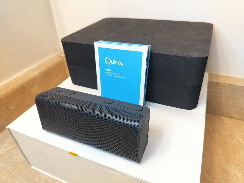 Quirky Ohm Bluetooth Portable Speaker with Qi Charger Set NEW