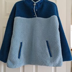 New Blue fleece Sweatshirt / jacket Size Large