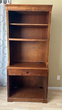 Open Tall wood bookcase open cabinet