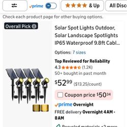 Solar Spot Lights Outdoor 4ct