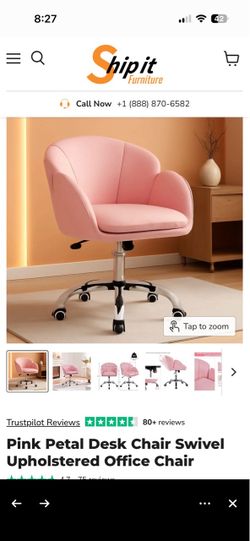 Pink Swivel Vanity Chair
