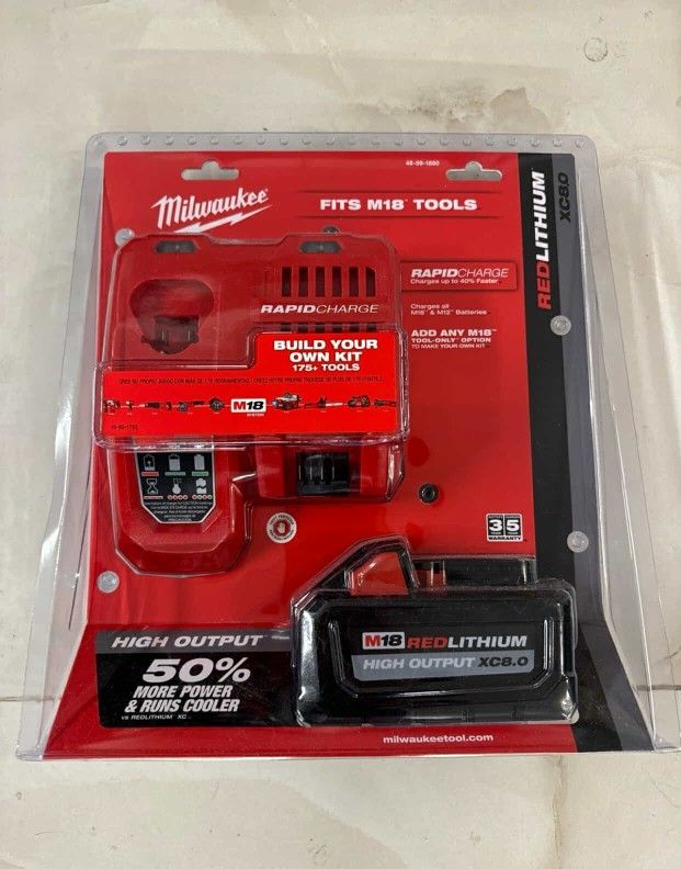 Milwaukee New 8ah Battery And Rapid Charger