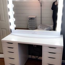 IKEA table + Impressions Vanity Mirror