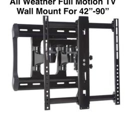 New Other SANUS All-Weather Full-Motion Wall Mount Dual Extension Arms for 42"-90"  Flat-Panel TVs, Extends 20", Black
