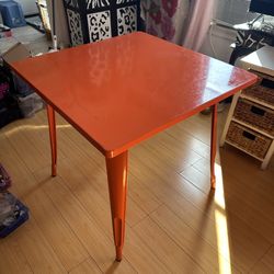 Stylish Metal Table in Orange