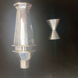 Ralph Lauren Silver Plated Cocktail Shaker and  Martini Jigger