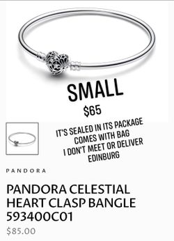 New Pandora celestial heart clasp bangle with bag $65 firm edinburg pick up