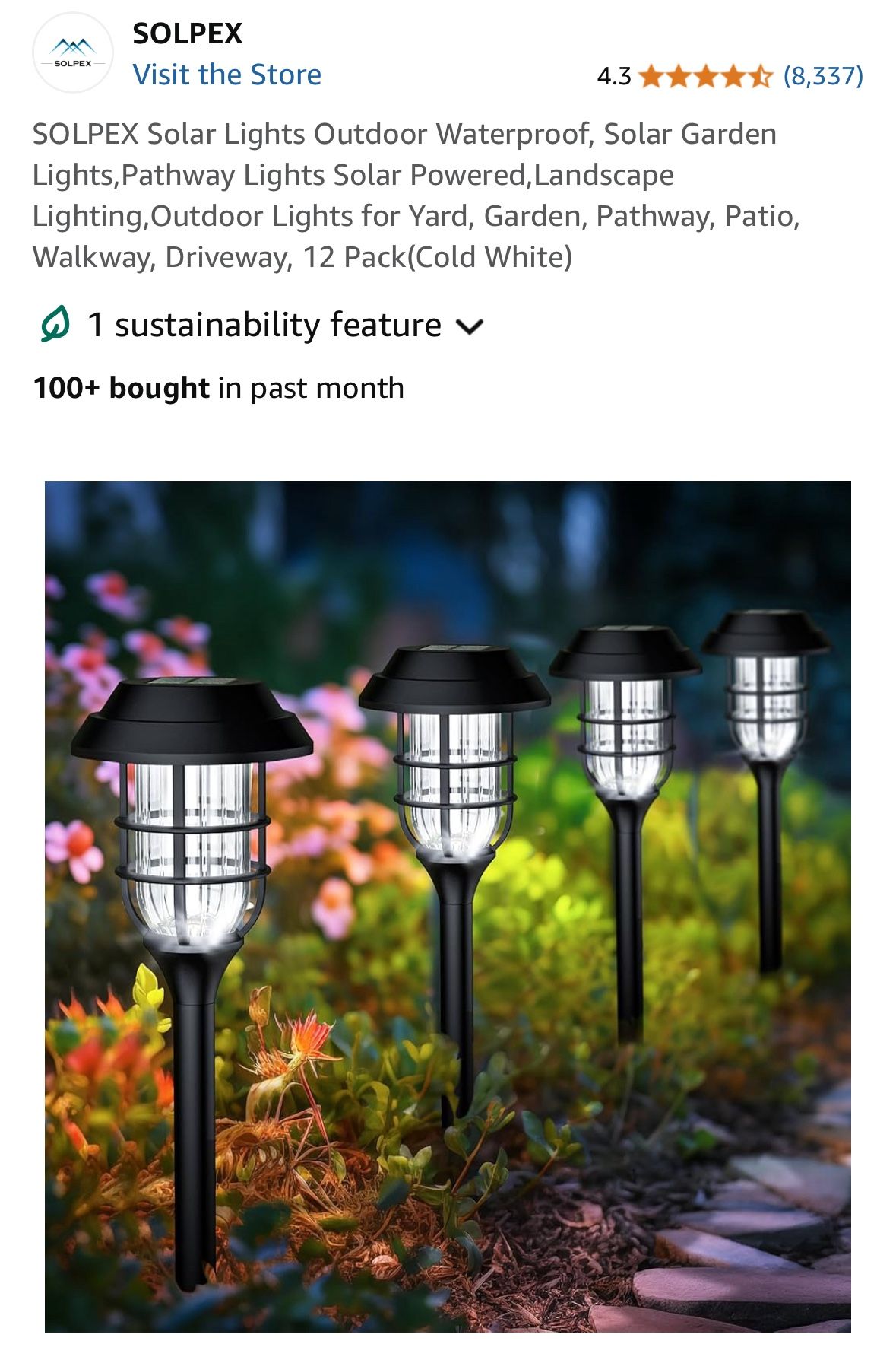 SOLPEX Solar Lights Outdoor Waterproof 6 Pk