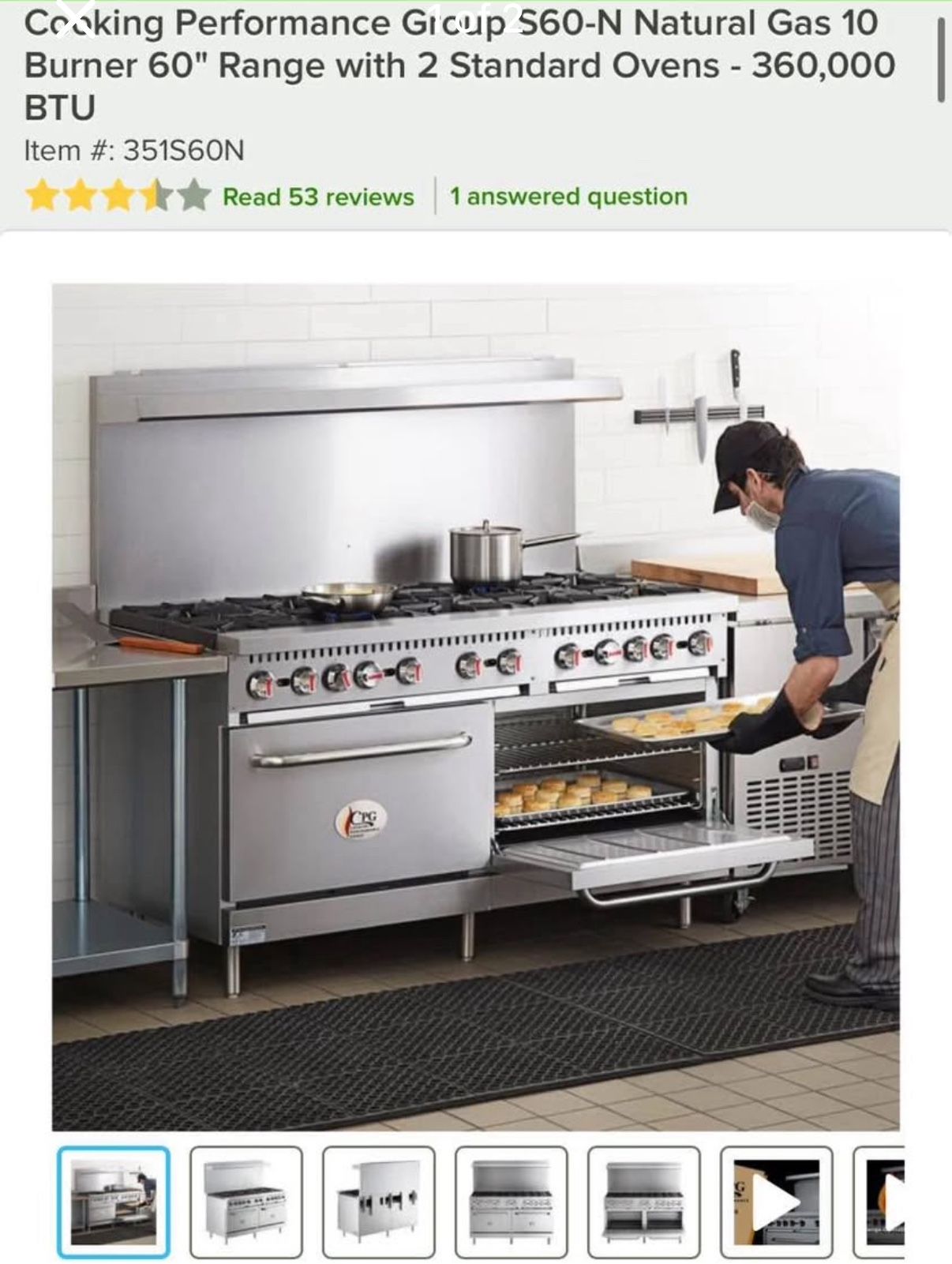CPG Commercial 10 Burner stove with oven