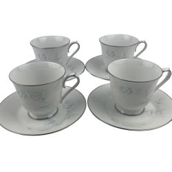 Fine China - Noritake Virtue Tea Cups - Set Of 4 