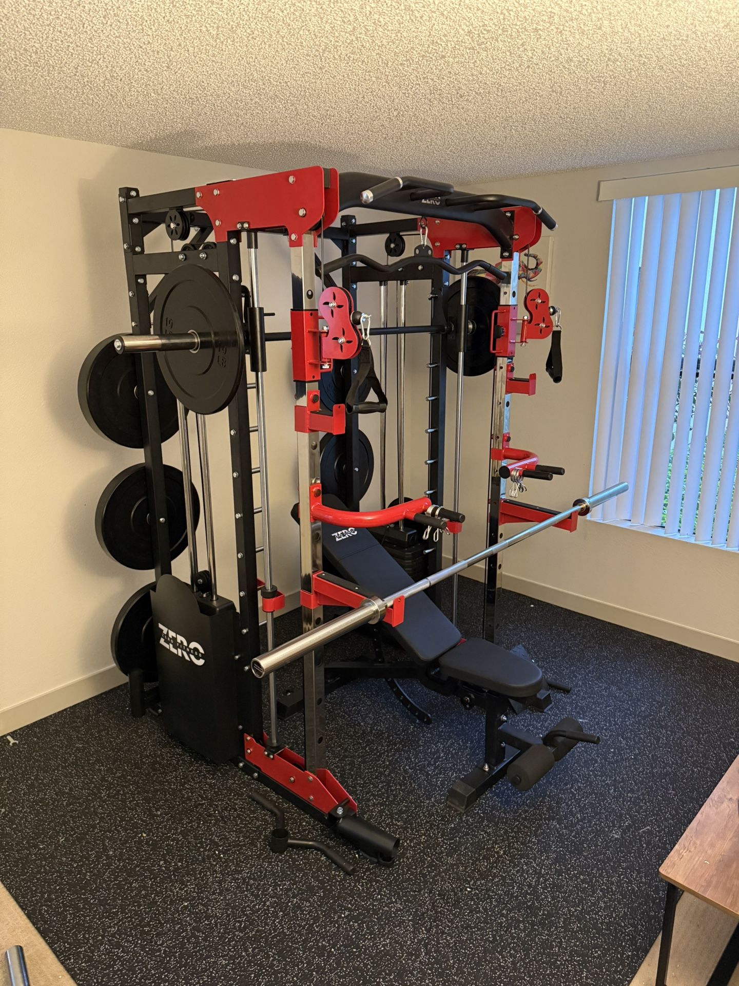 Smith Machine 200 | Adjustable Bench | 245lb Cast Iron Olympic Weights | 7ft Olympic Bar | Fitness | Gym Equipment | FREE DELIVERY/INSTALLATION 🚚 🛠️