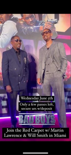 Bad Boys 4 Red Carpet Advance Screening Passes Today Wed June 5