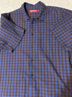 Supreme Mini Plaid Button up shirt Blue XL SS25