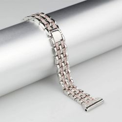 New Woman’s Stainless Steel Wristband Compatible with Fitbit Versa/Versa 2/Versa Lite With Rhinestones