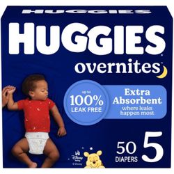 HUGGIES OVERNITES SIZE 5…$25.00