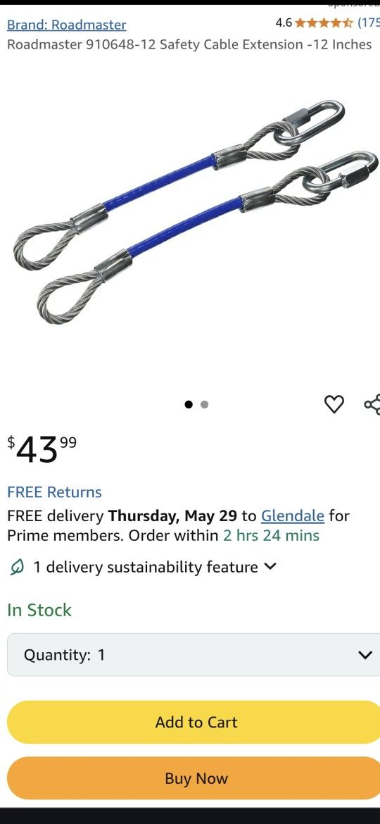 Cable Extension -12 Inches Roadmaster