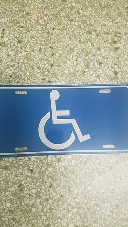 Handicap metal car tag