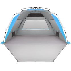 XXL Pop Up Beach Tent 5-6 Person UV Sun Shelter with Carry Bag Blue
