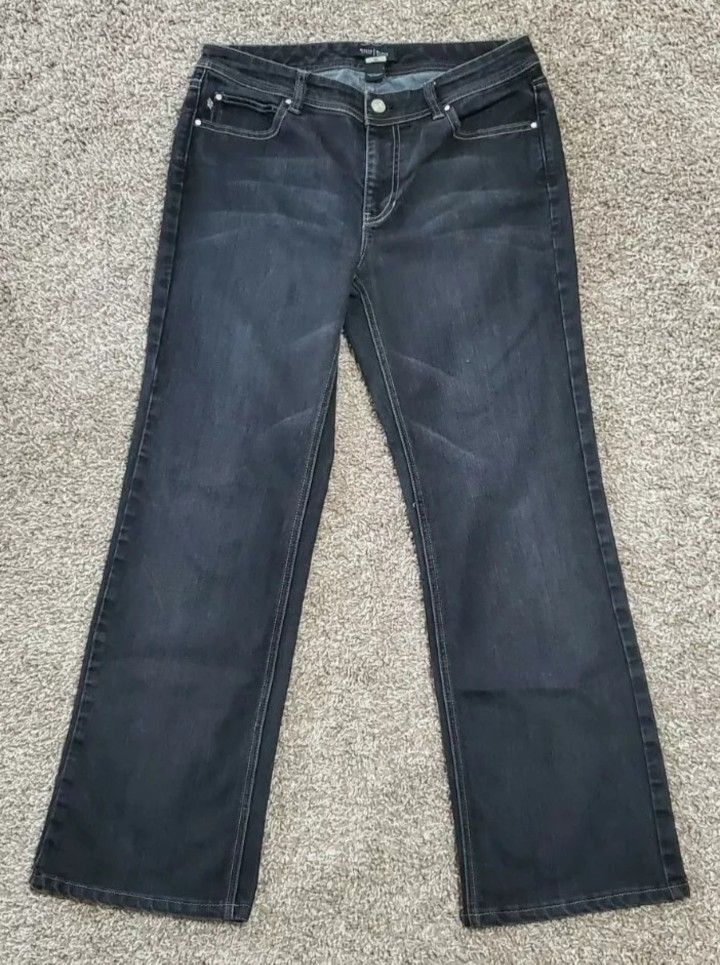 Women's White House Black Market Boot Cut Jeans Size 8S Black
