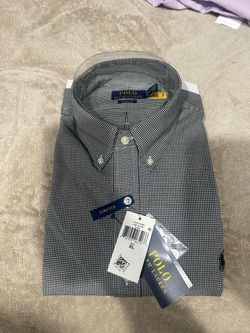 New Polo Ralph Lauren  Classic Fit Gingham Stretch Poplin Shirt Long Sleeve XL