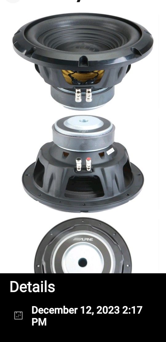 Alpine 10 Inch Subwoofer