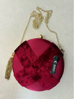Red Velvet / Satin Evening Bag Purse