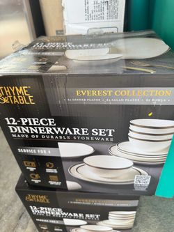 Thyme & Table Everest 12-Piece Ceramic Dinnerware Set