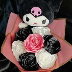 Black, White & Pink Kuromi Eternal Bouquet (7 Ct)