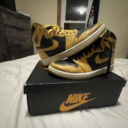 Jordan 1 Retro High (pollen) Comes With 2 Lace Colorways Black And Yellow 