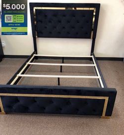 Black  queen size bed frame ( new in box