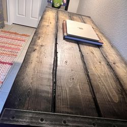 Industrial Walnut Table/desk Iron Legs 20 x48