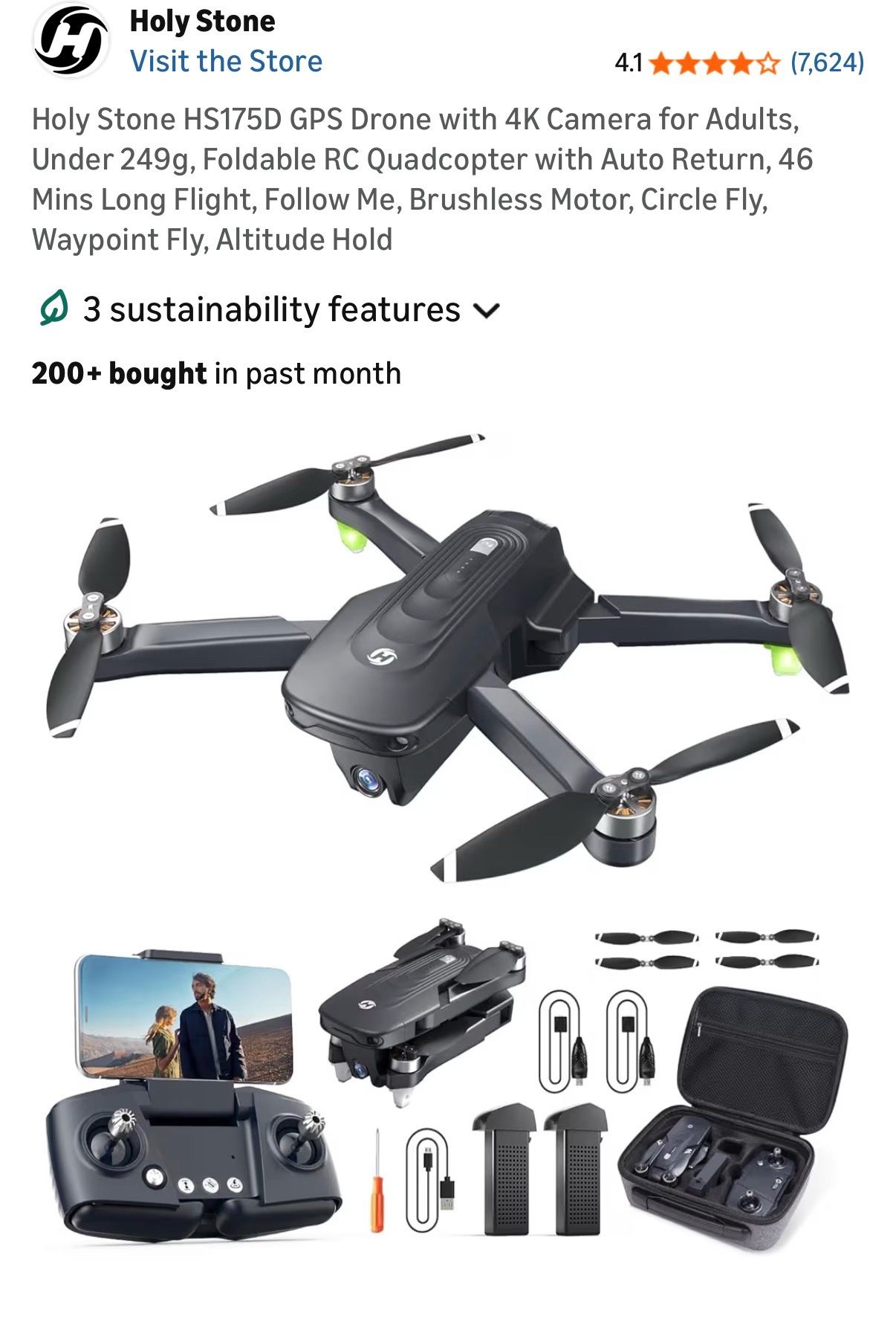 Holy Stone HS175D GPS Drone with 4K Camera