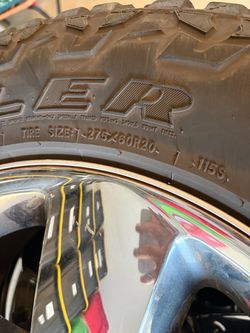 275/60R20 All-Terrain Tire on Chrome Wheel