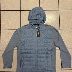 RLX Ralph Lauren Mens XXL Blue Hybrid Wool Quilted Golf Jacket Full Zip New