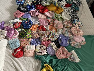 Over 80 Cloth Diapers, 100+bamboo Inserts, Several Rolls Of Liners Thumbnail