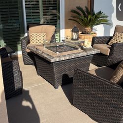 Outdoor Costco Patio Set With Fire pit