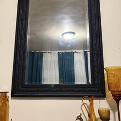 Vintage Ornate Black Wall Mirror