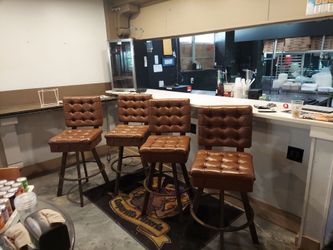 Leather full back barstool