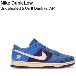 Nike Dunk Low Undefeated 5 On It Dunk vs. AF1 Size 9