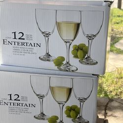 Set If Two Boxes Each 12 Pieces Wine Glasses New Each Box $20 