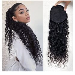 Ponytail Extension Wave in Natural Color Wave Ponytail Clip in Extensions