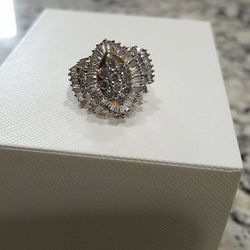 Womans Gold Baguette Ring