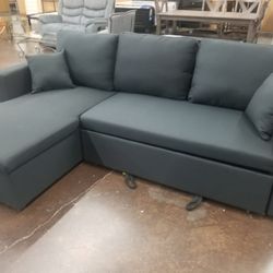 Charcoal Gray sofa chaise sectional for tight space