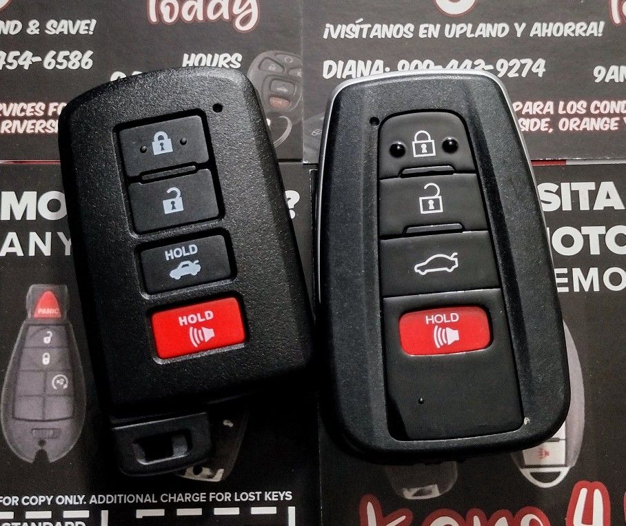 $170 in Pomona/Upland | 2016-22 Toyota Smart Proximity Key Copy (RAV4, Corolla, Camry, Avalon, RAV4, Highlander, Tundra, Tacoma)