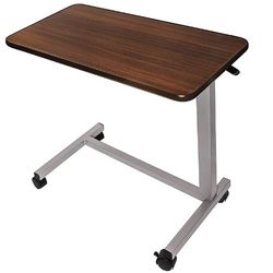 Medical Adjustable Overbed Bedside Table With Wheels