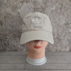Adidas Trefoil Cream Cotton Adjustable StrapbackHat