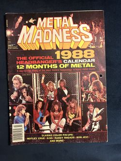 Metal Madness 1988 Vintage Calendar