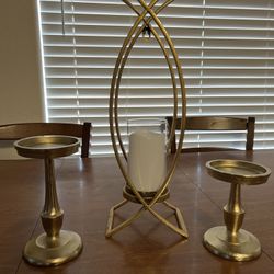 Gold Candle Holders 3 pc set