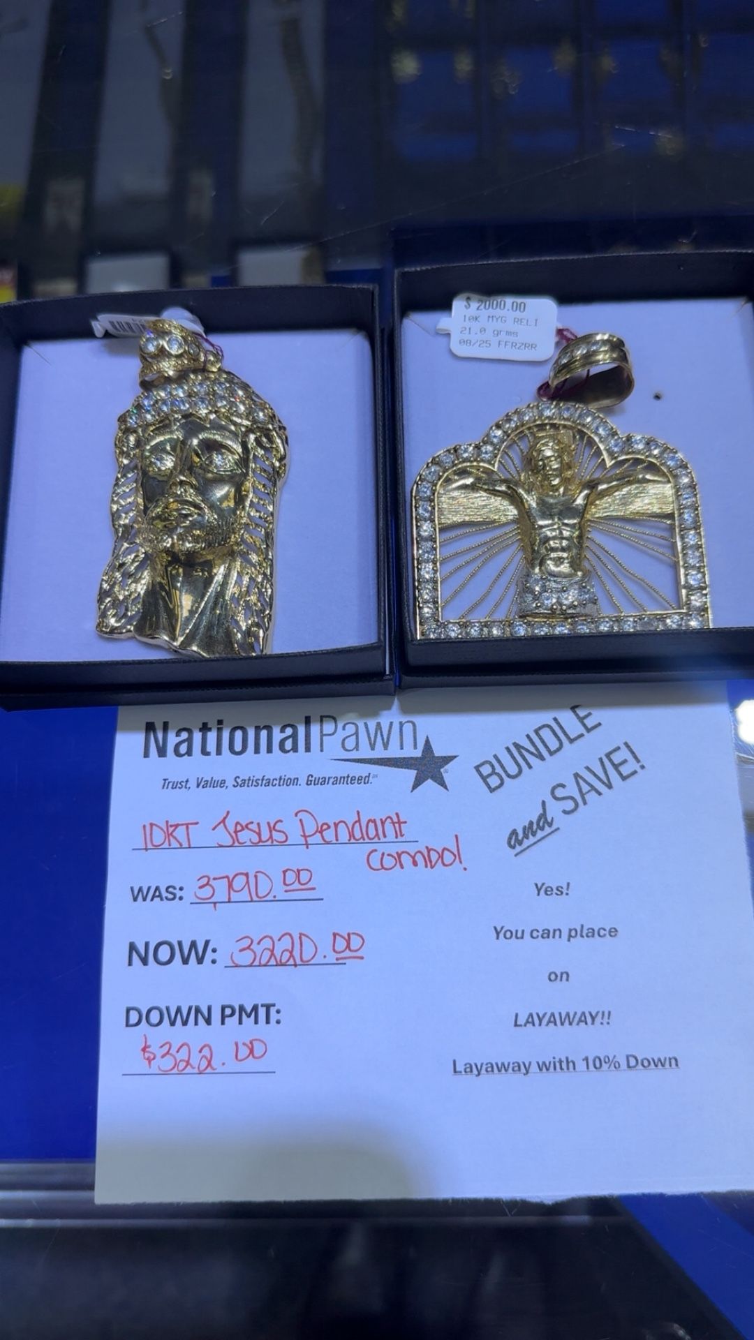 10kt Jesus Pendant Combo