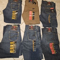 LOT OF 6 BRAND NEW WHITH TAGS ARIAT FR M4 MEN'S WORK PANTS SIZE 36X32 